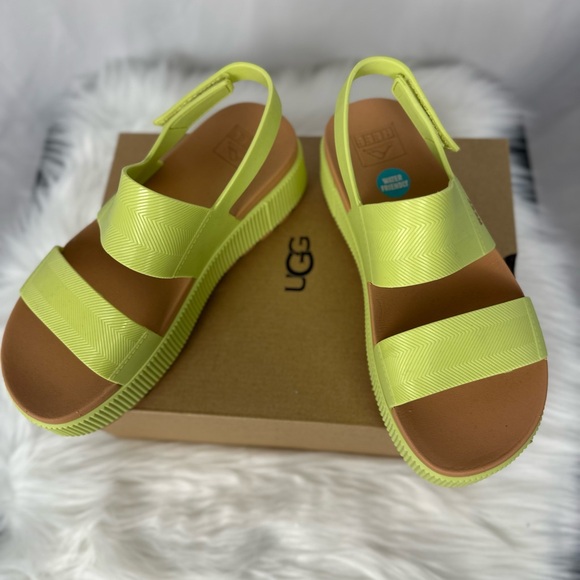 NWT Women’s Reef Water Vista Higher Platform Sandals bright green Sz 8 - Picture 5 of 10